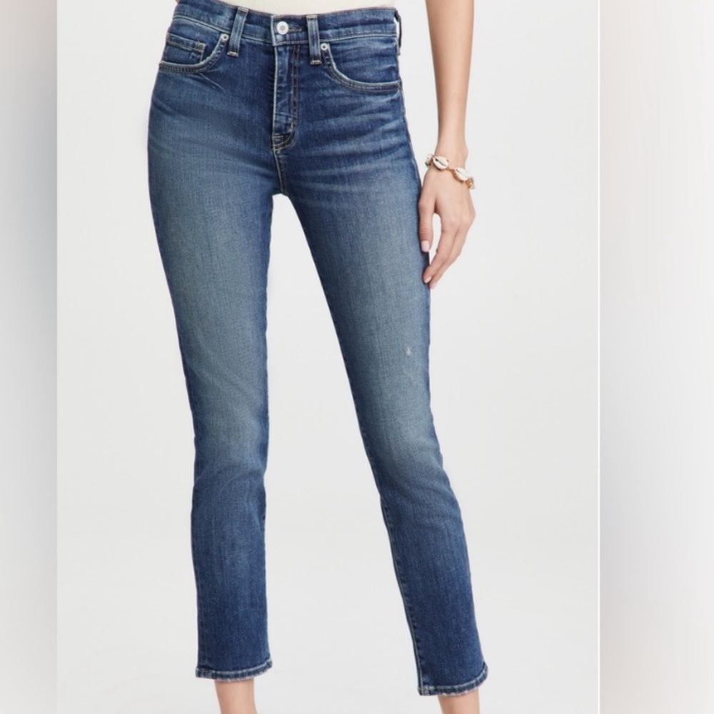 Nili Lotan Mid Rise Straight Leg Jeans